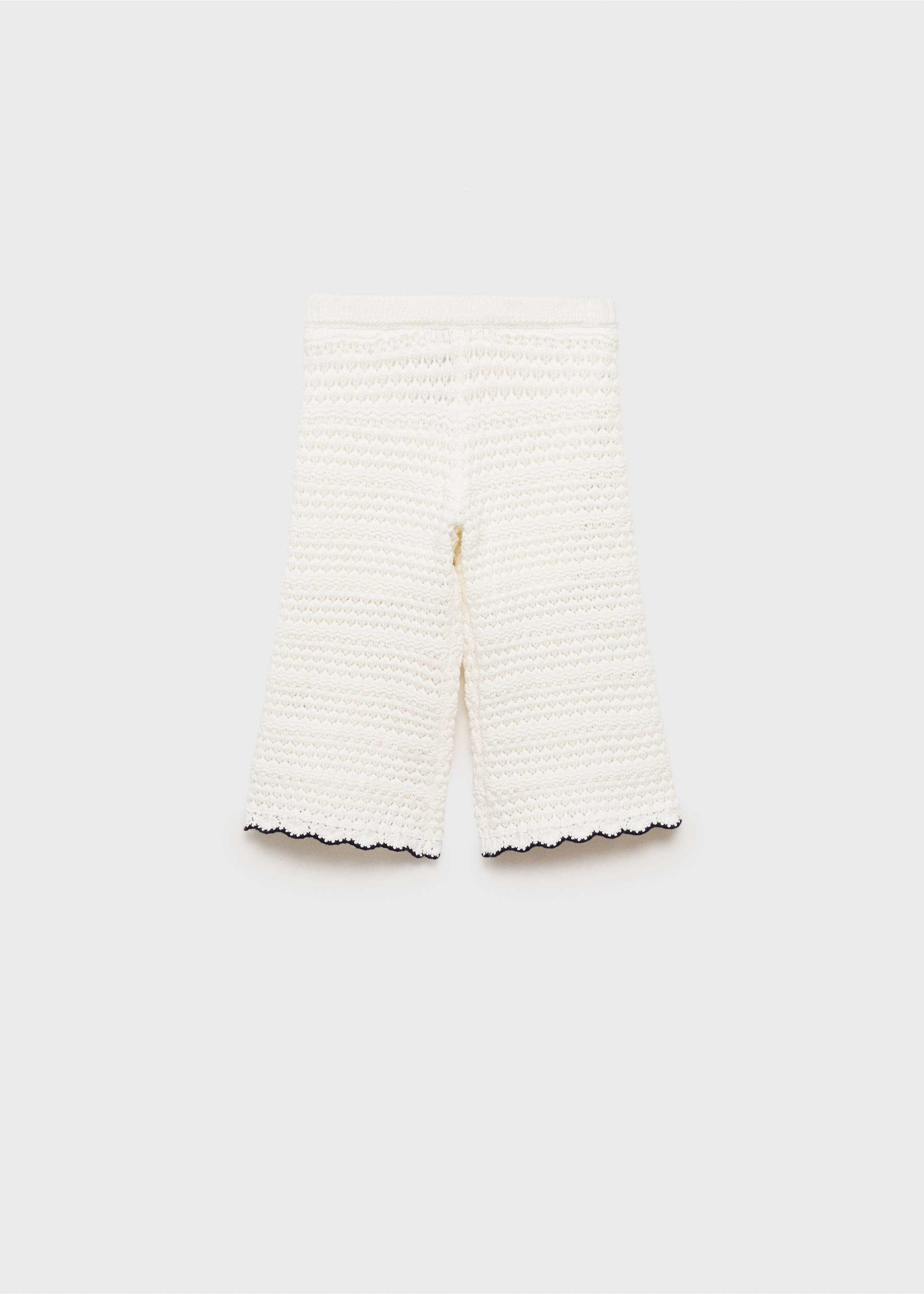 Openwork knitted trousers - Reverse of the article, White. Ref: 87045981-00.