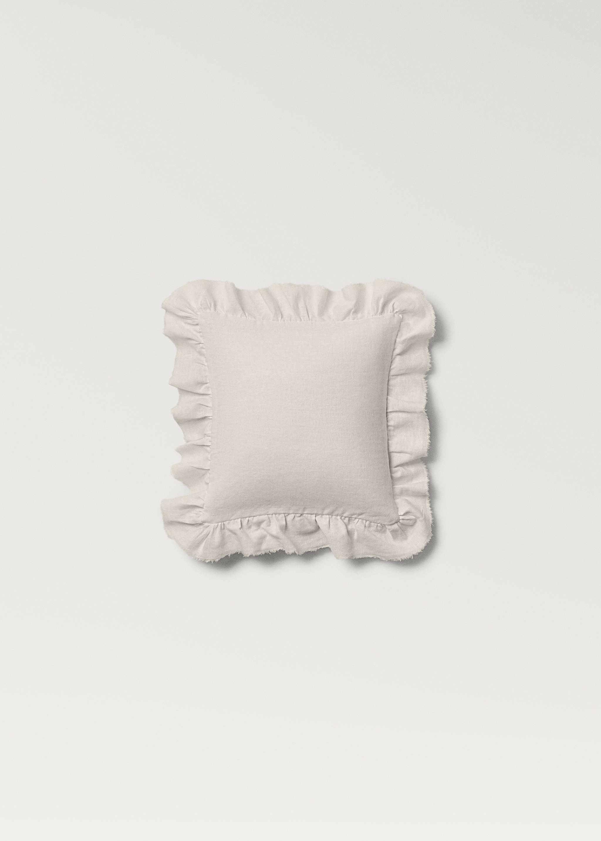 Almofada decorativa de criança de linho e algodão com folhos 20 x 20 cm - Artigo sem modelo