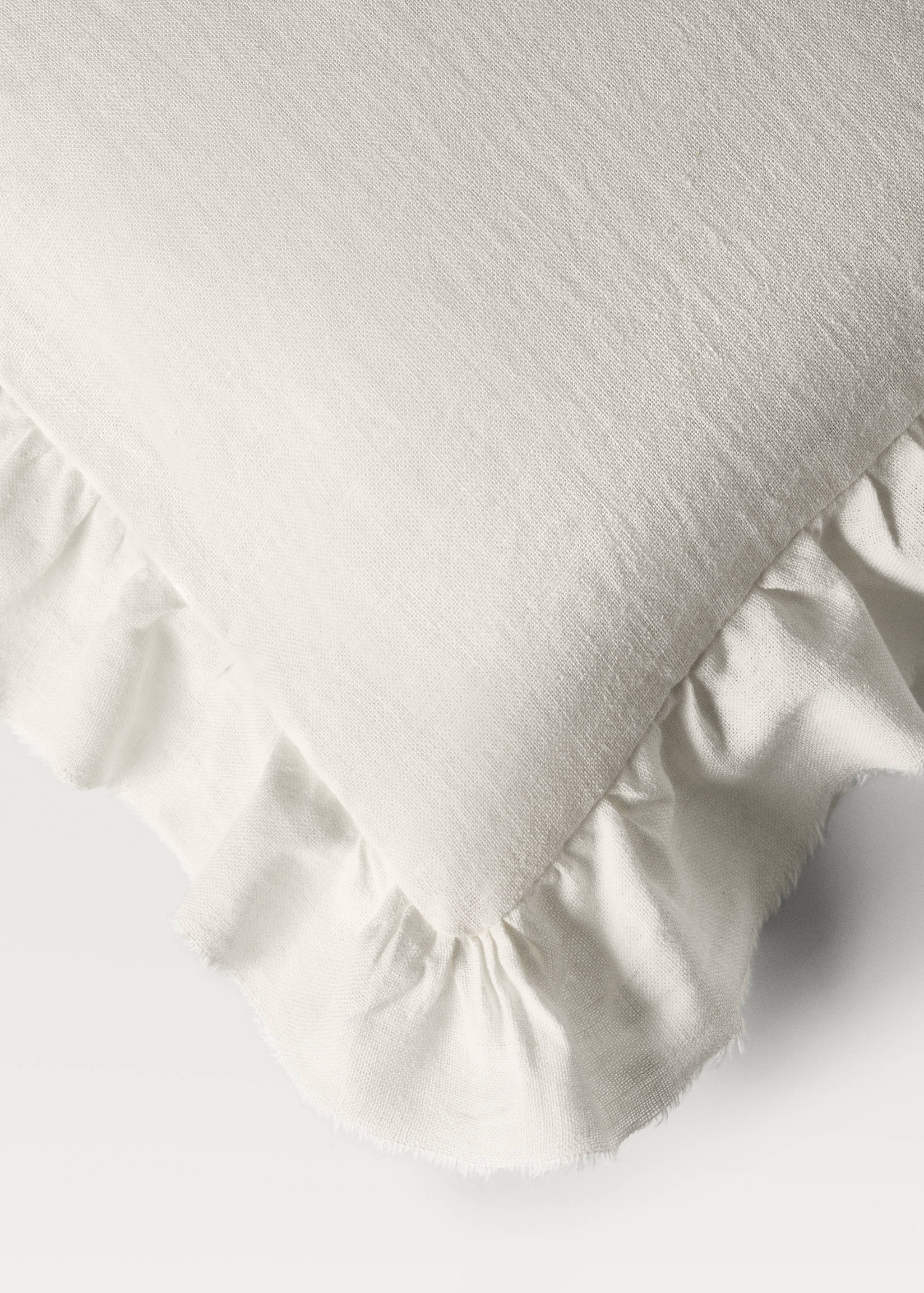 Almofada decorativa de criança de linho e algodão com folhos 20 x 20 cm - Pormenor do artigo 3