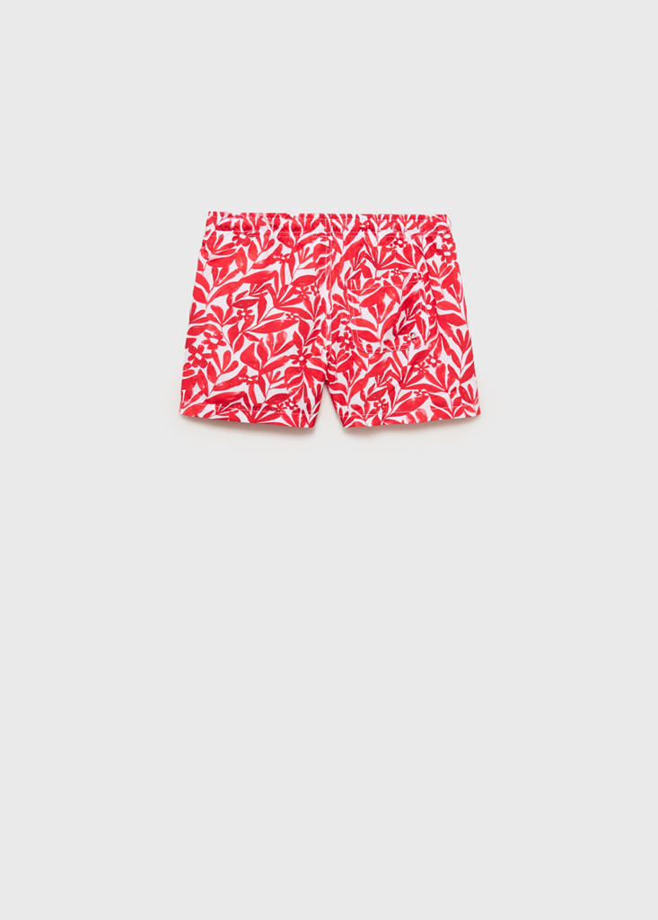 Printed swimsuit with drawstring — Red