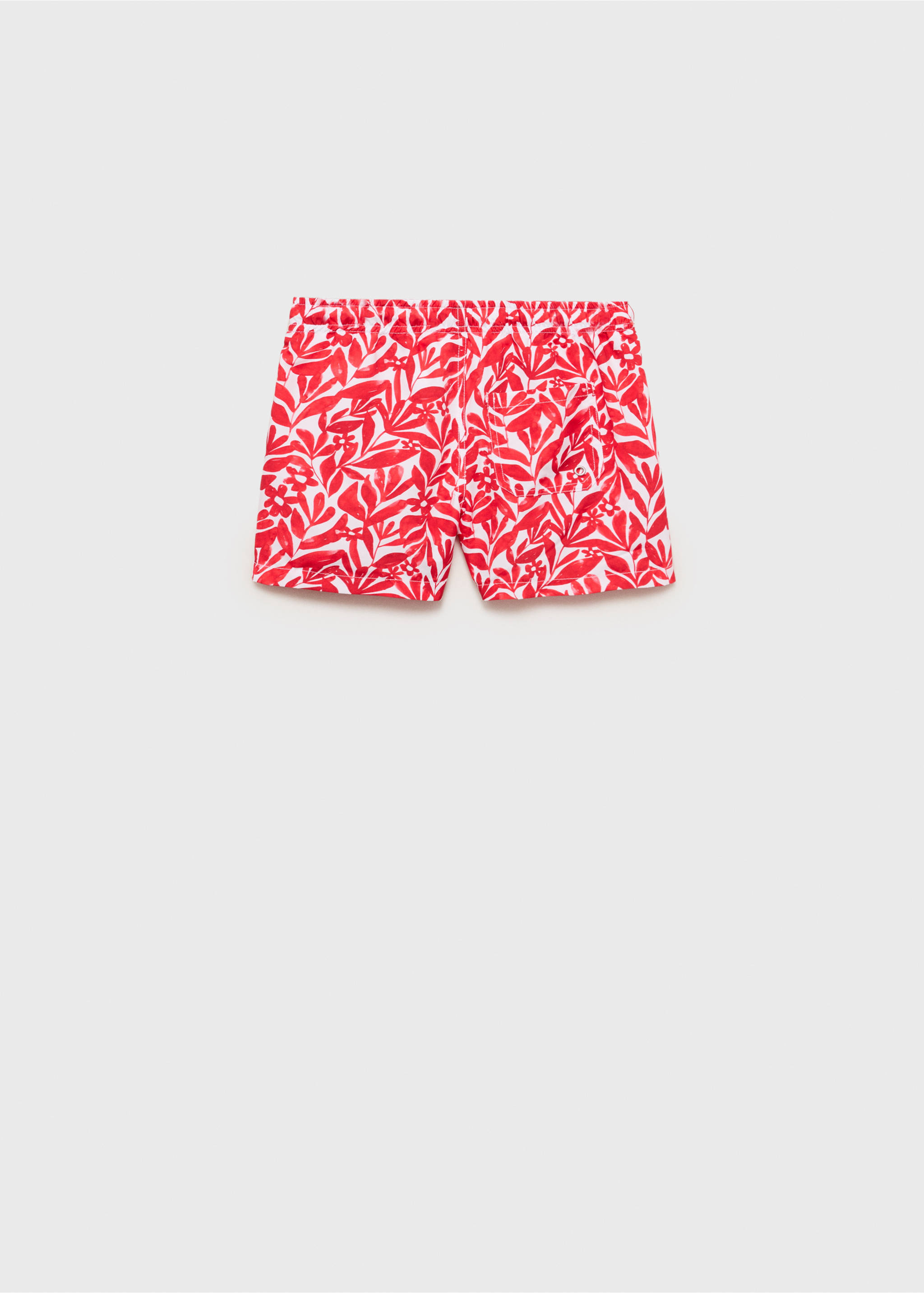 Printed swimsuit with drawstring - Reverse of the article, Red. Ref: 87045987-00.