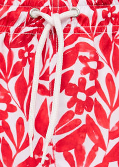 Printed swimsuit with drawstring — Red 3