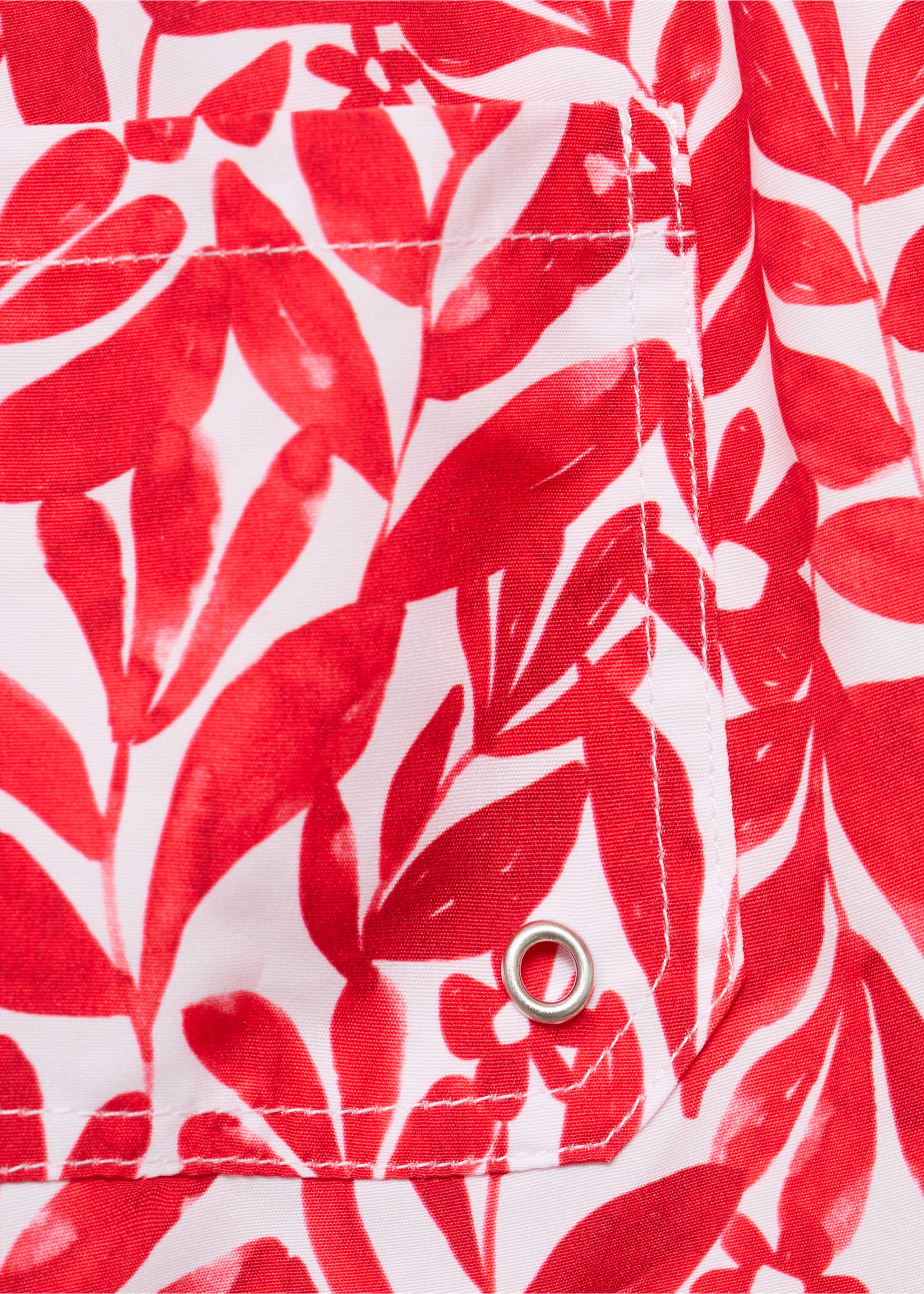 Printed swimsuit with drawstring - Details of the article 0, Red. Ref: 87045987-00.
