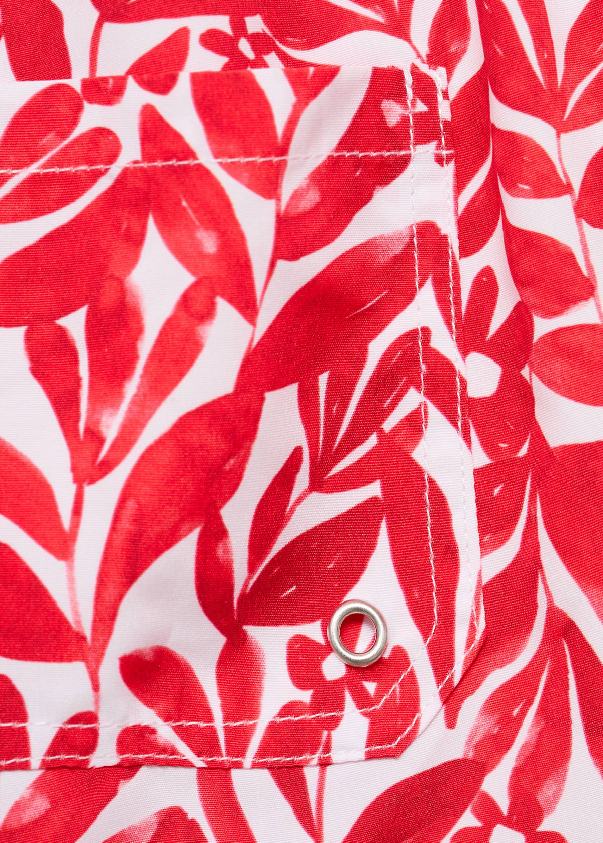 Printed swimsuit with drawstring — Red