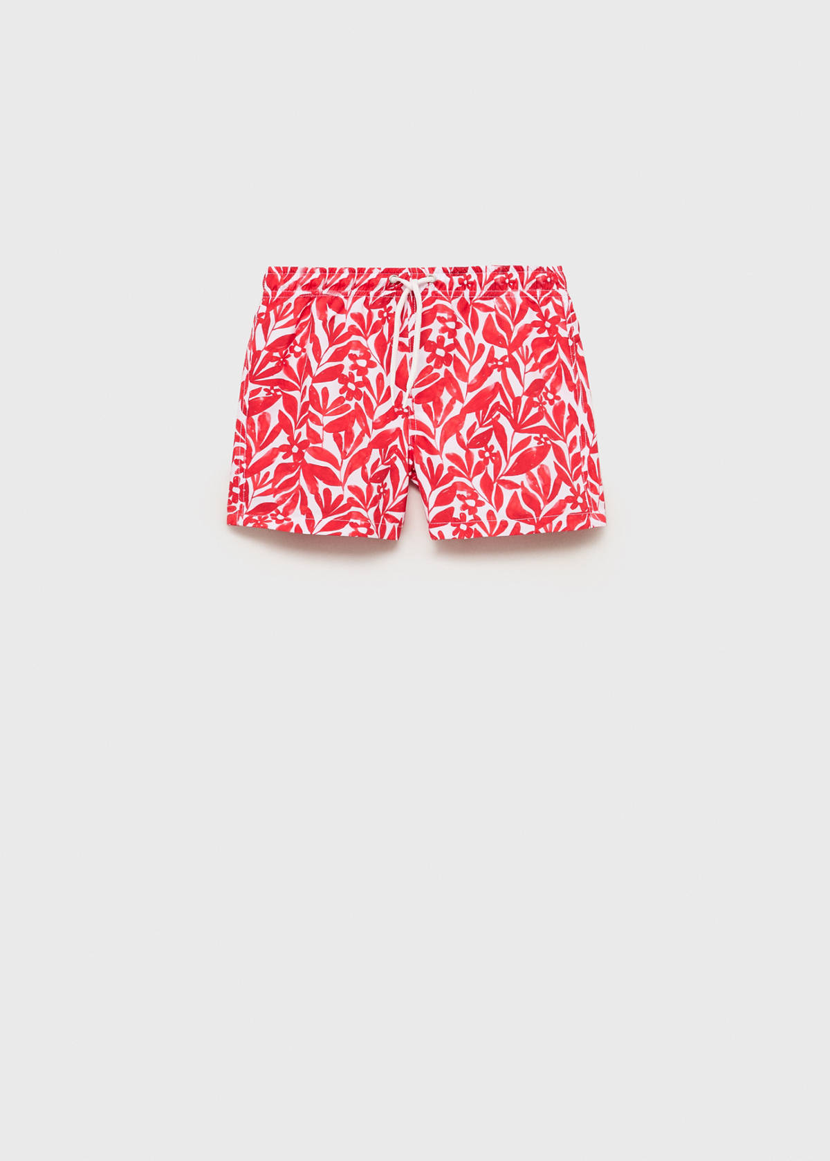 Printed swimsuit with drawstring — Red