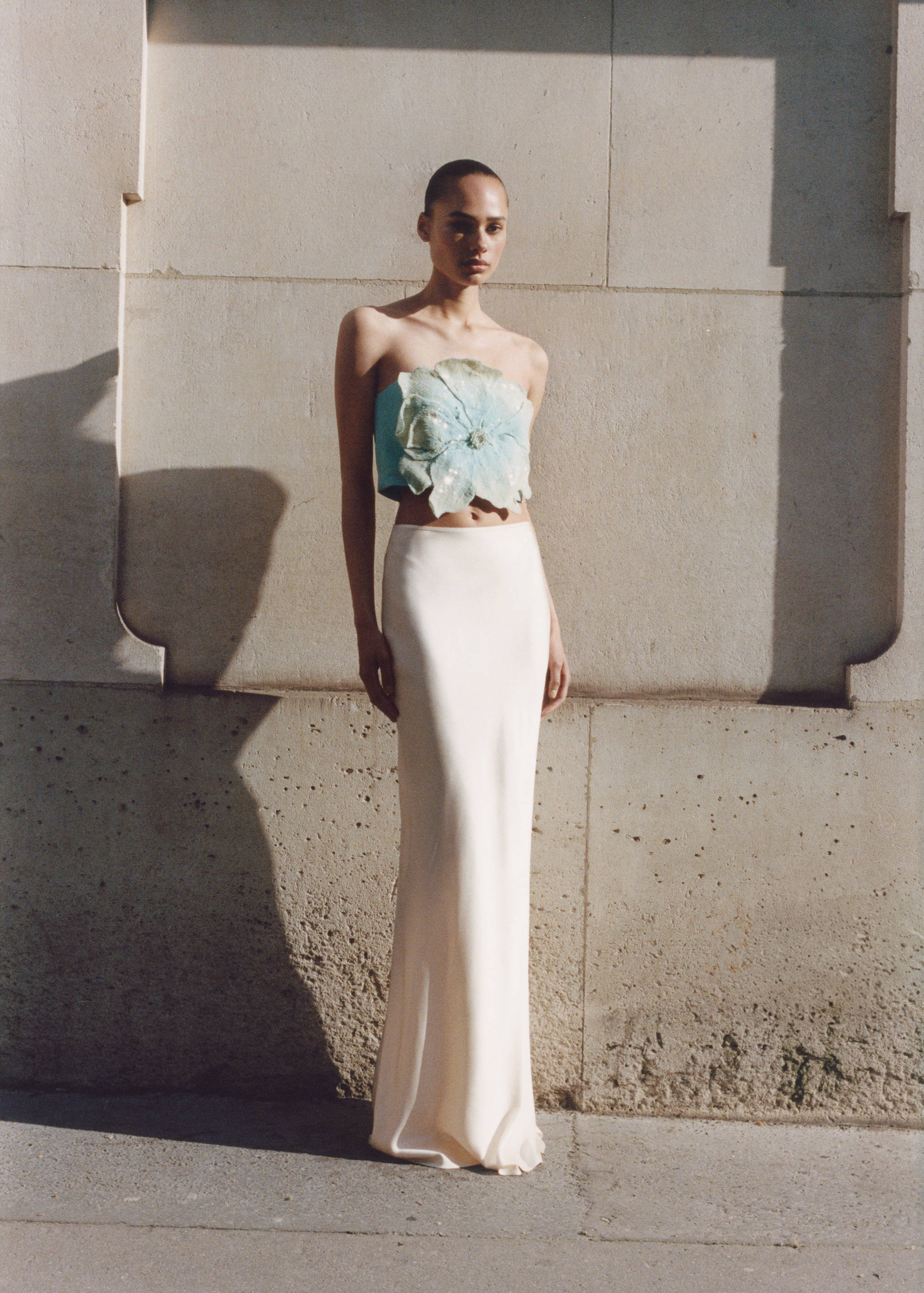 Satin maxi-skirt - General plane