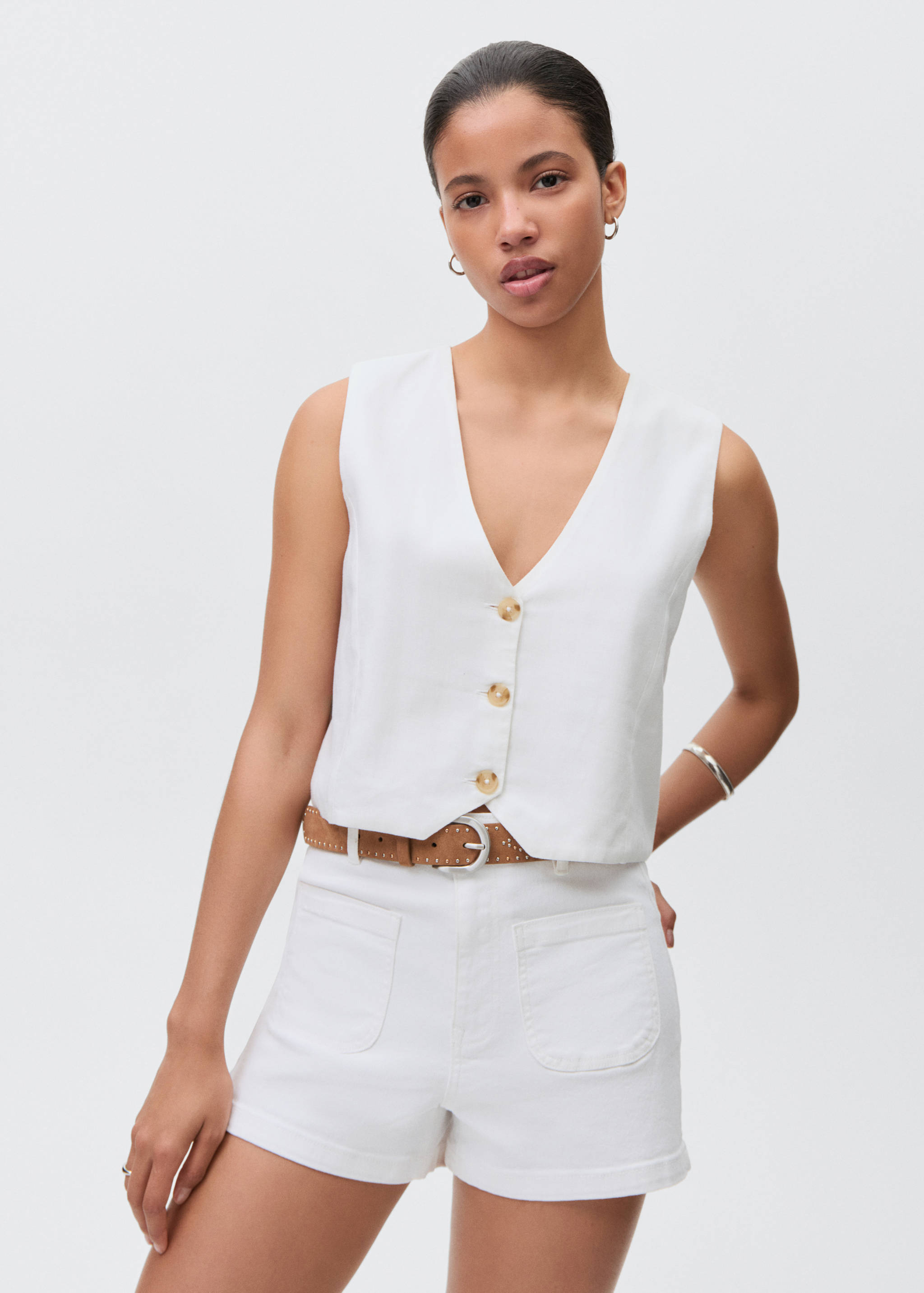 Denim shorts with pockets - Medium plane