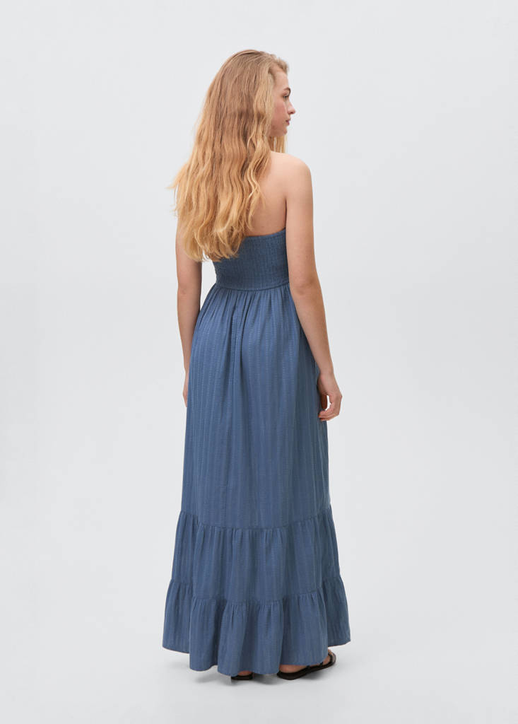 Maxi-dress with crochet panel — Blue