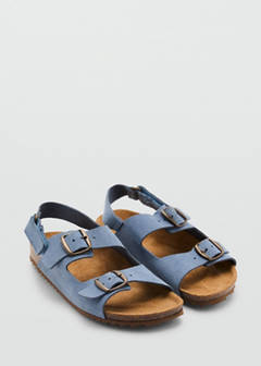 Buckle leather sandals — Blue 2