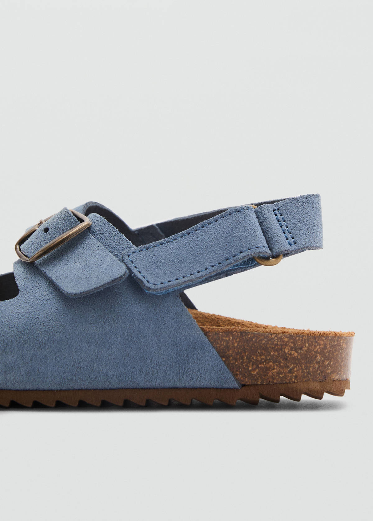 Buckle leather sandals — Blue