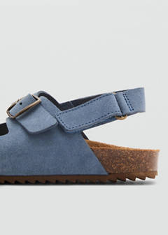 Buckle leather sandals — Blue 3