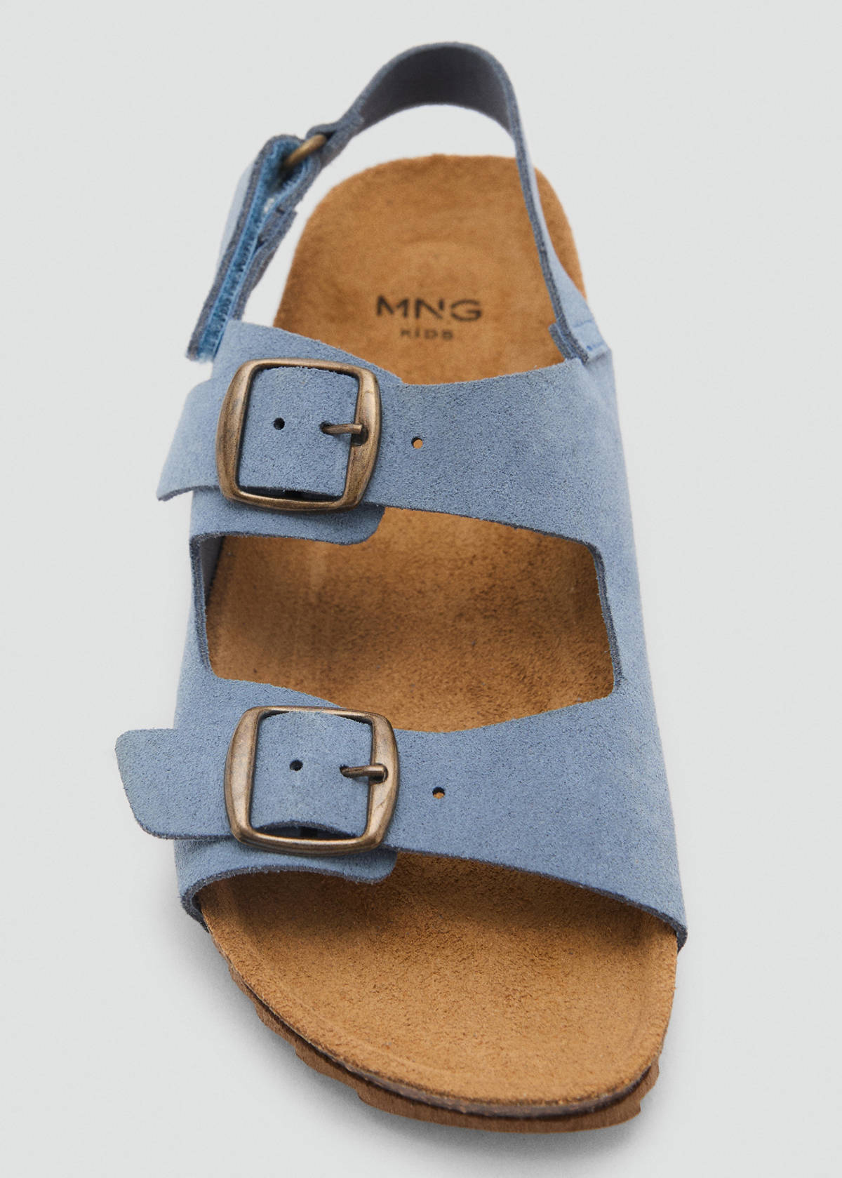 Buckle leather sandals — Blue