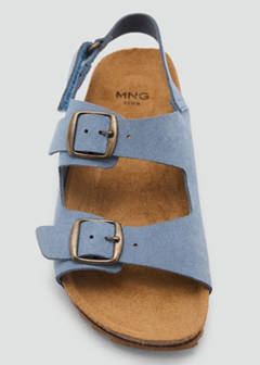 Buckle leather sandals — Blue 4