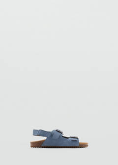 Buckle leather sandals — Blue 1