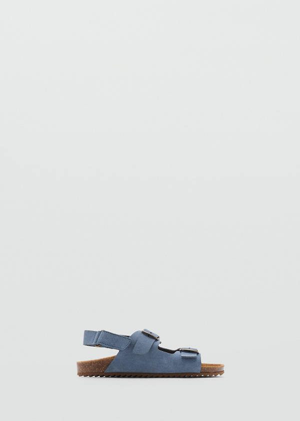 Buckle leather sandals — Blue
