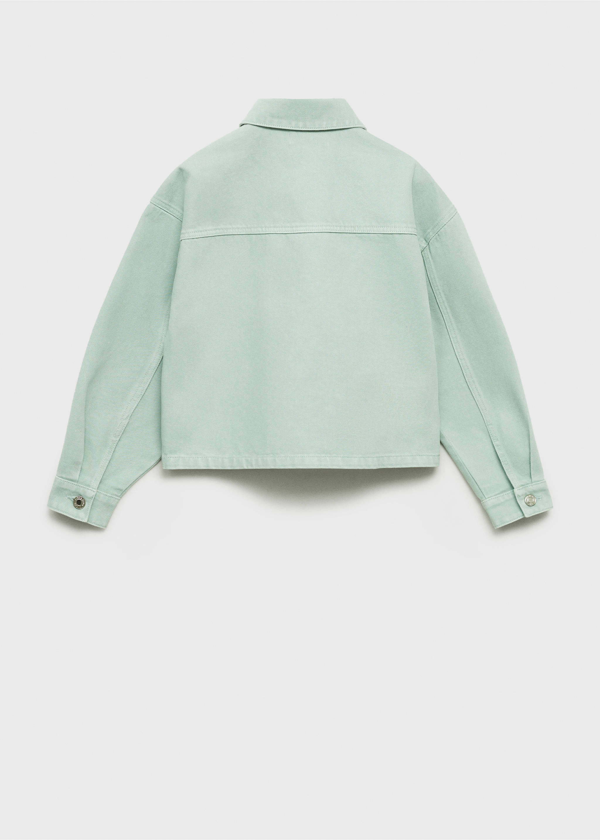 Denim jacket pockets - Reverse of the article, Pastel Green. Ref: 87046345-00.