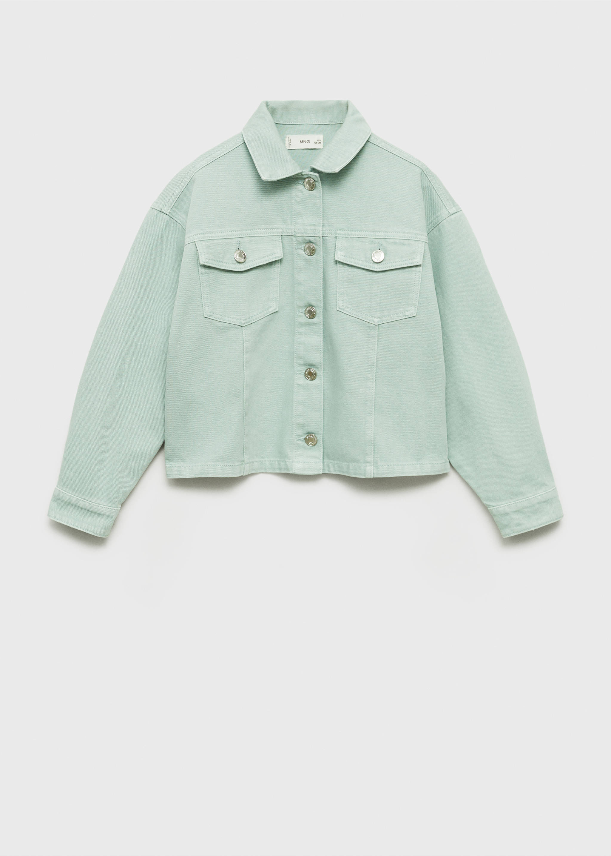 Denim jacket pockets - Article without model, Pastel Green. Ref: 87046345-00.