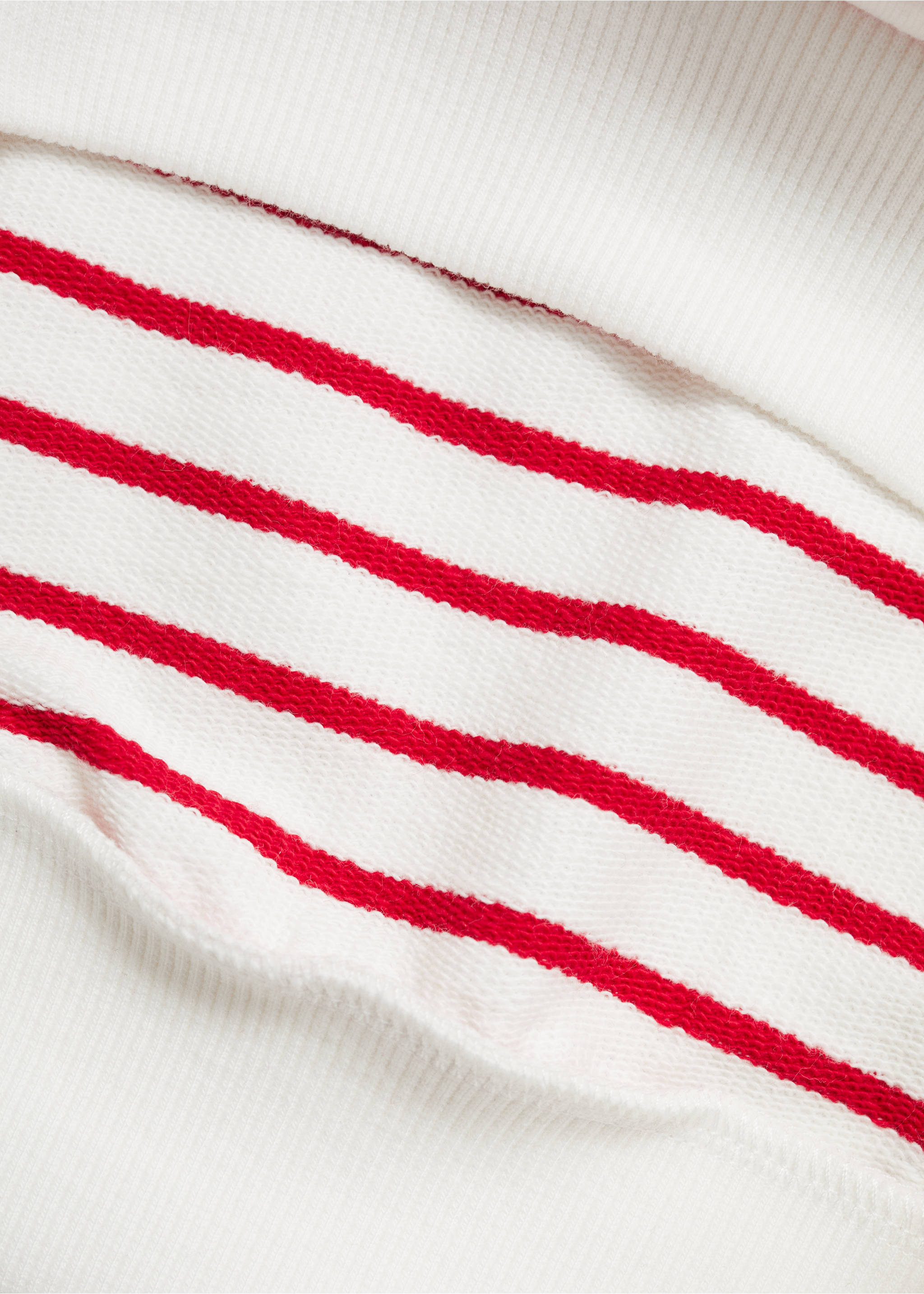 Striped cotton-blend sweatshirt - Details of the article 0, Red. Ref: 87046346-00.