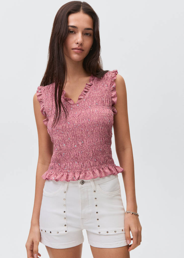 Frilly ruffled top — Pink