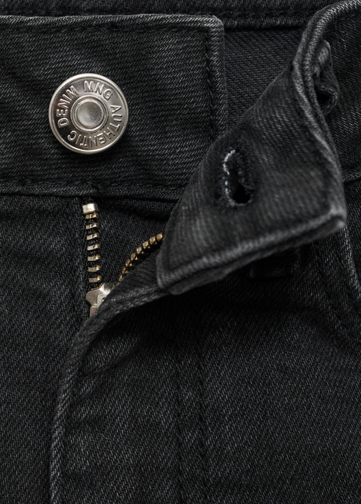 Studded denim shorts — Black denim