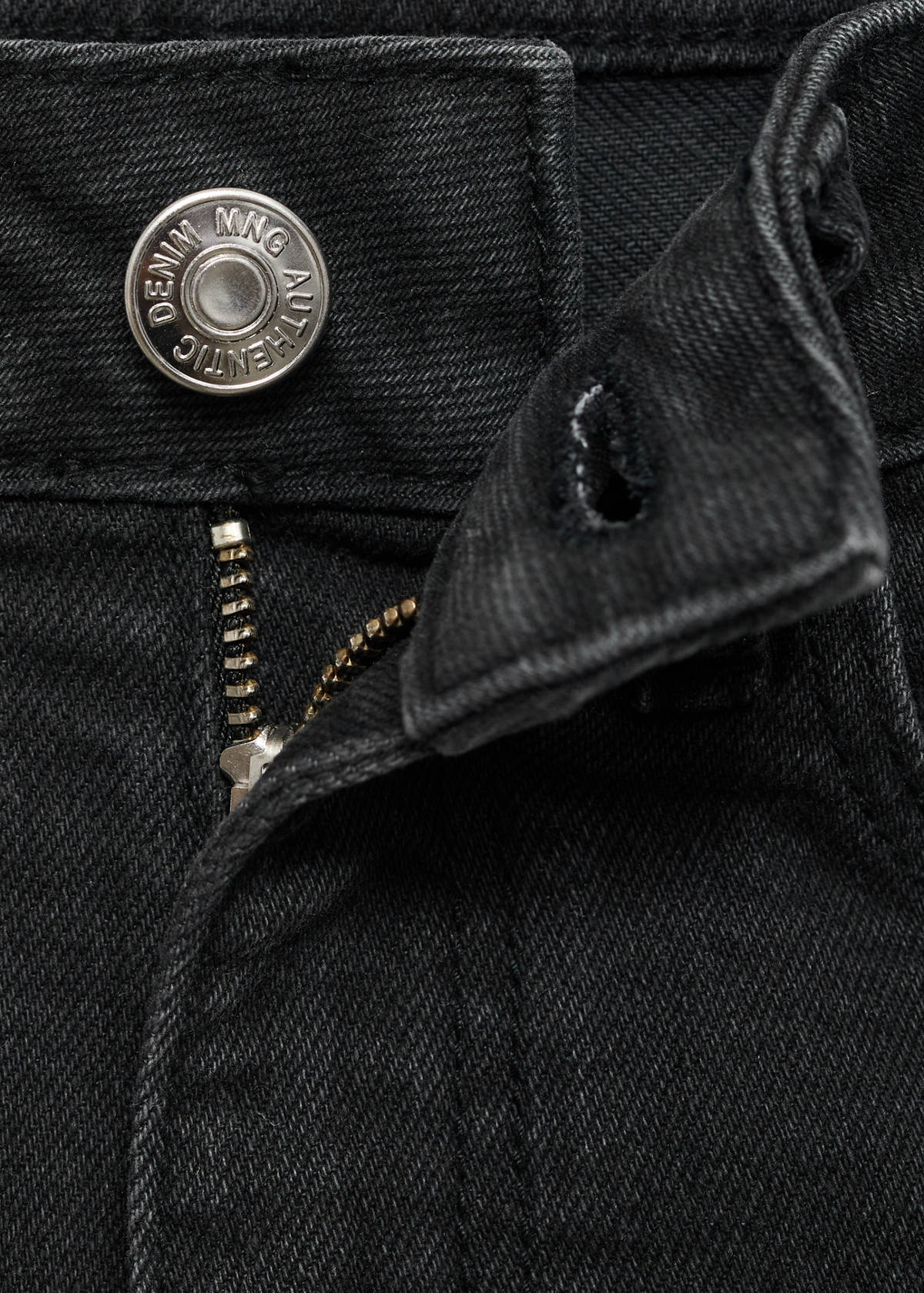 Studded denim shorts — Black denim