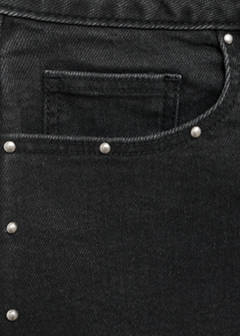 Studded denim shorts — Black denim 8