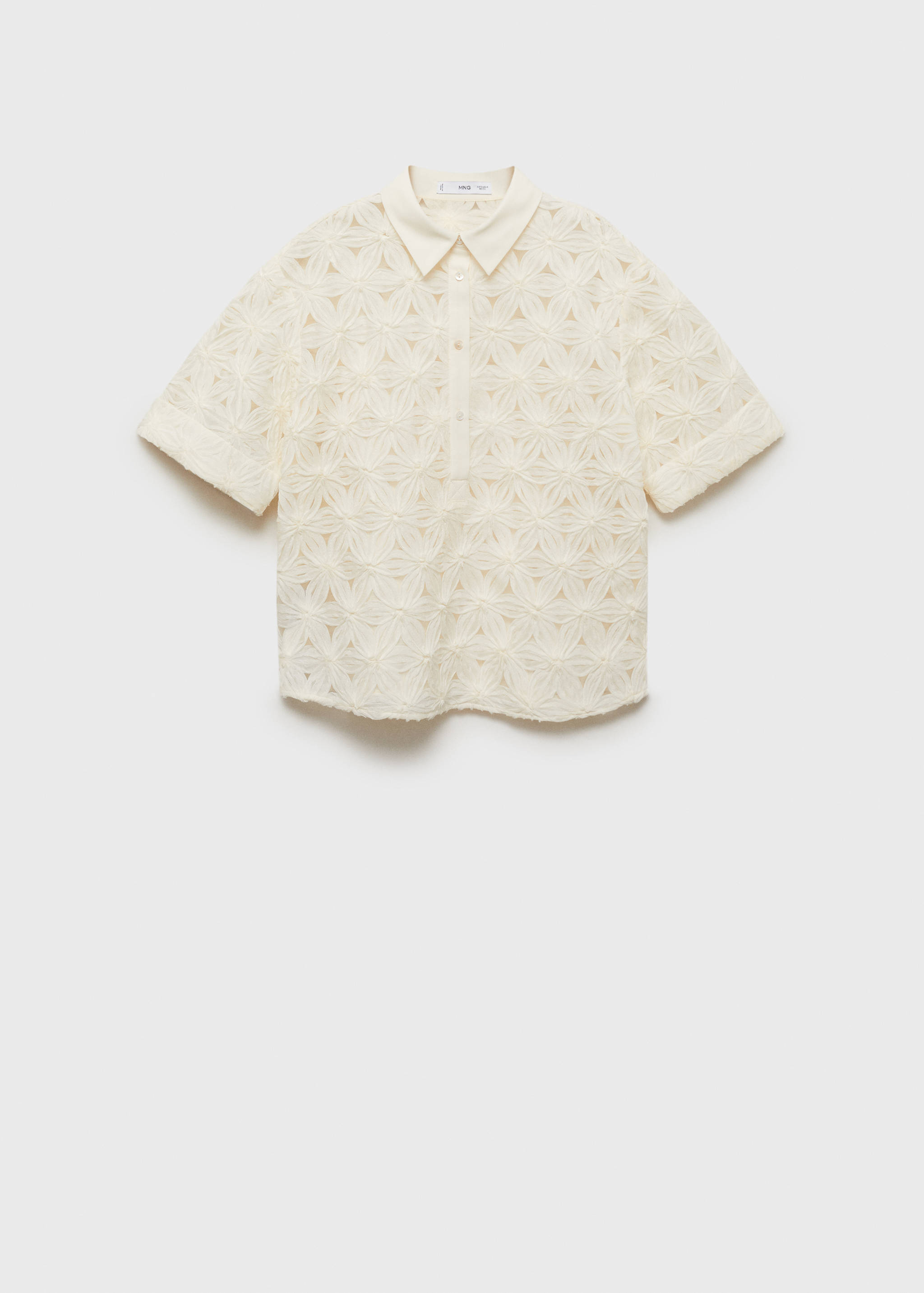 Openwork floral textured shirt - Article without model
