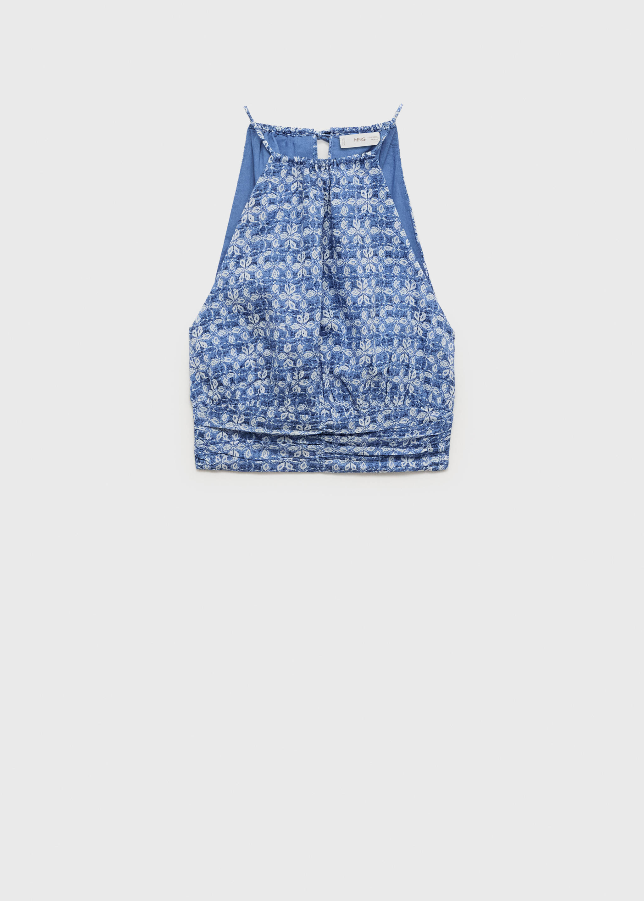 Printed halter-neck cropped top - Article without model