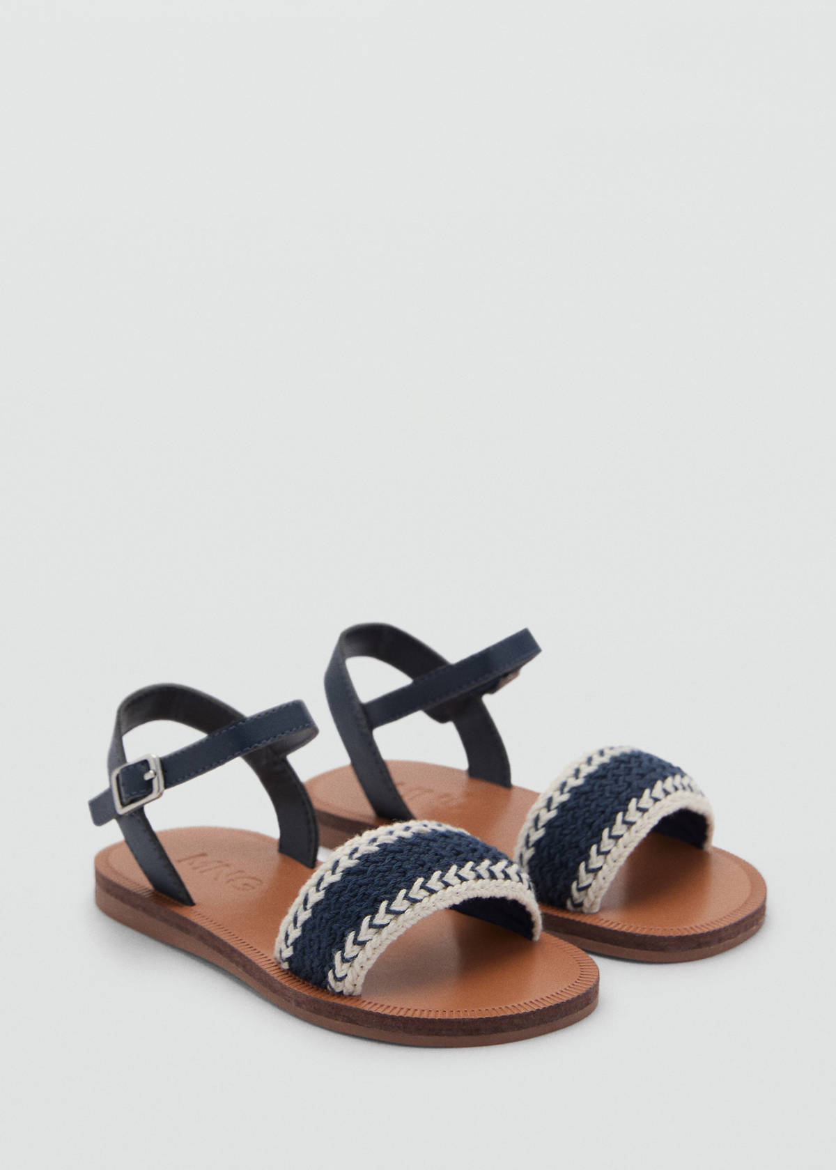 Sandals with braided strap — Blue