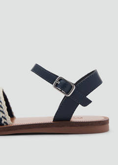Sandals with braided strap — Blue 4