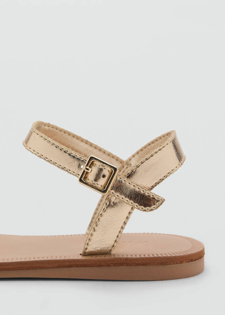 Sandals with metallic flower — Gold