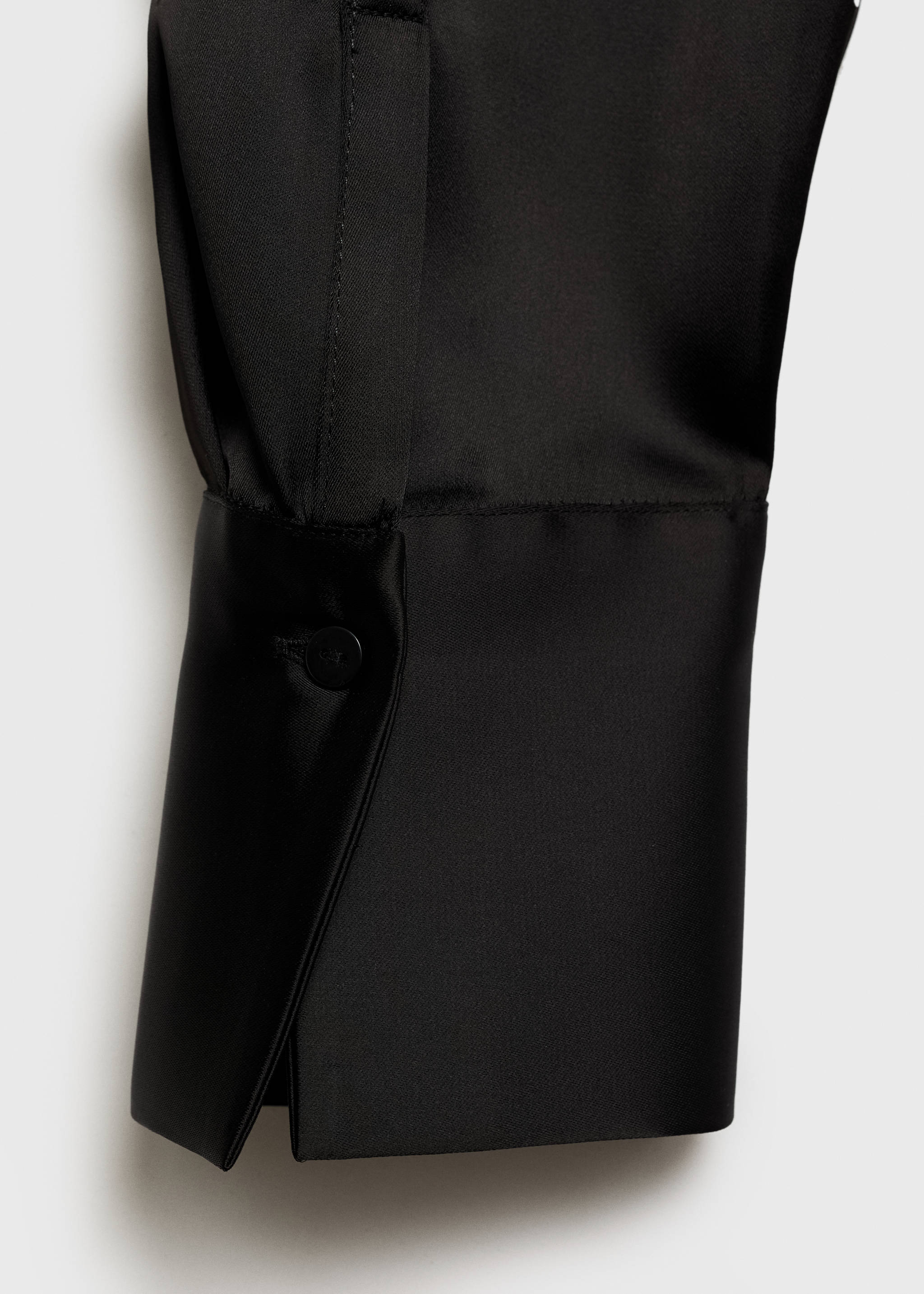 Satin shirt with hidden buttons - Details of the article 0