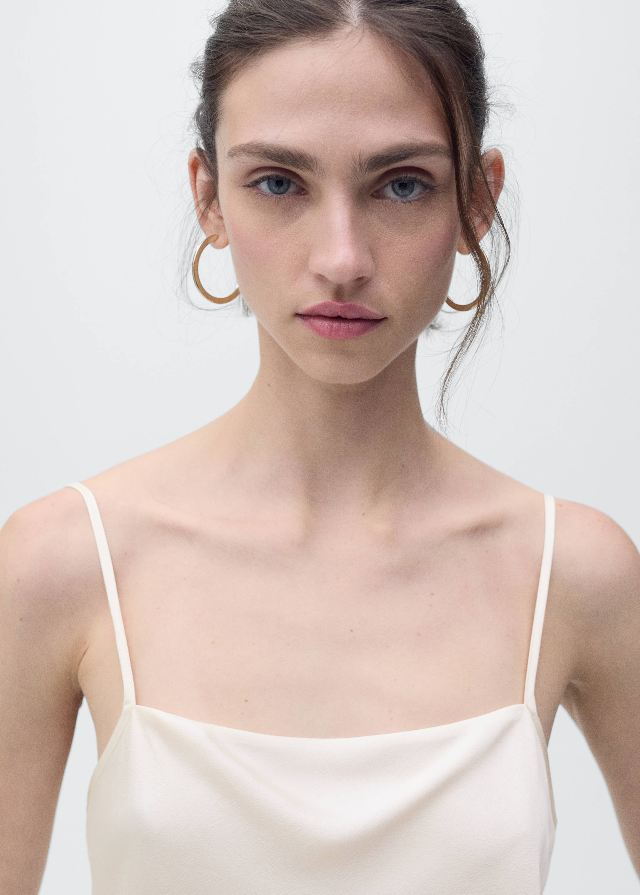 Top satinado escote drapeado - Detalle del artículo 1