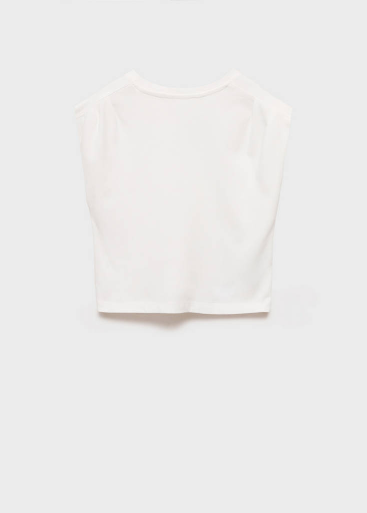 T-shirt with message and pleated shoulders — Off White