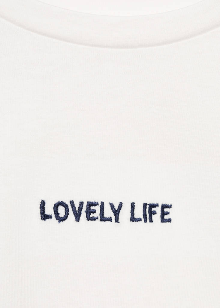T-shirt with message and pleated shoulders — Off White