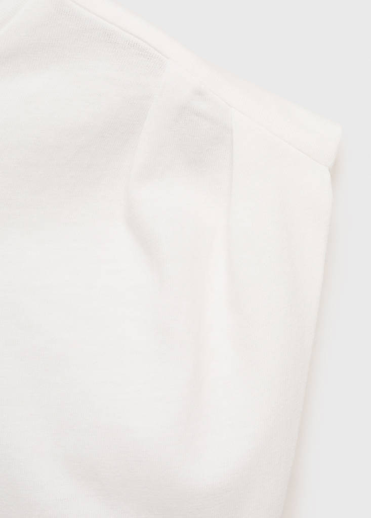 T-shirt with message and pleated shoulders — Off White