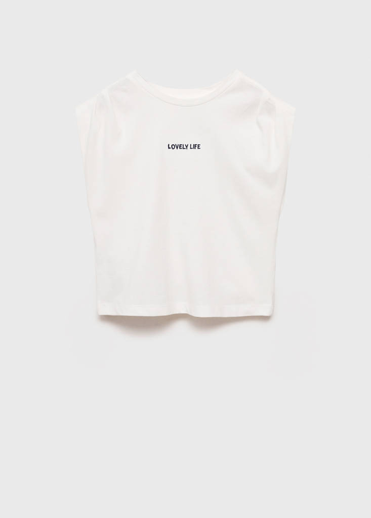 T-shirt with message and pleated shoulders — Off White