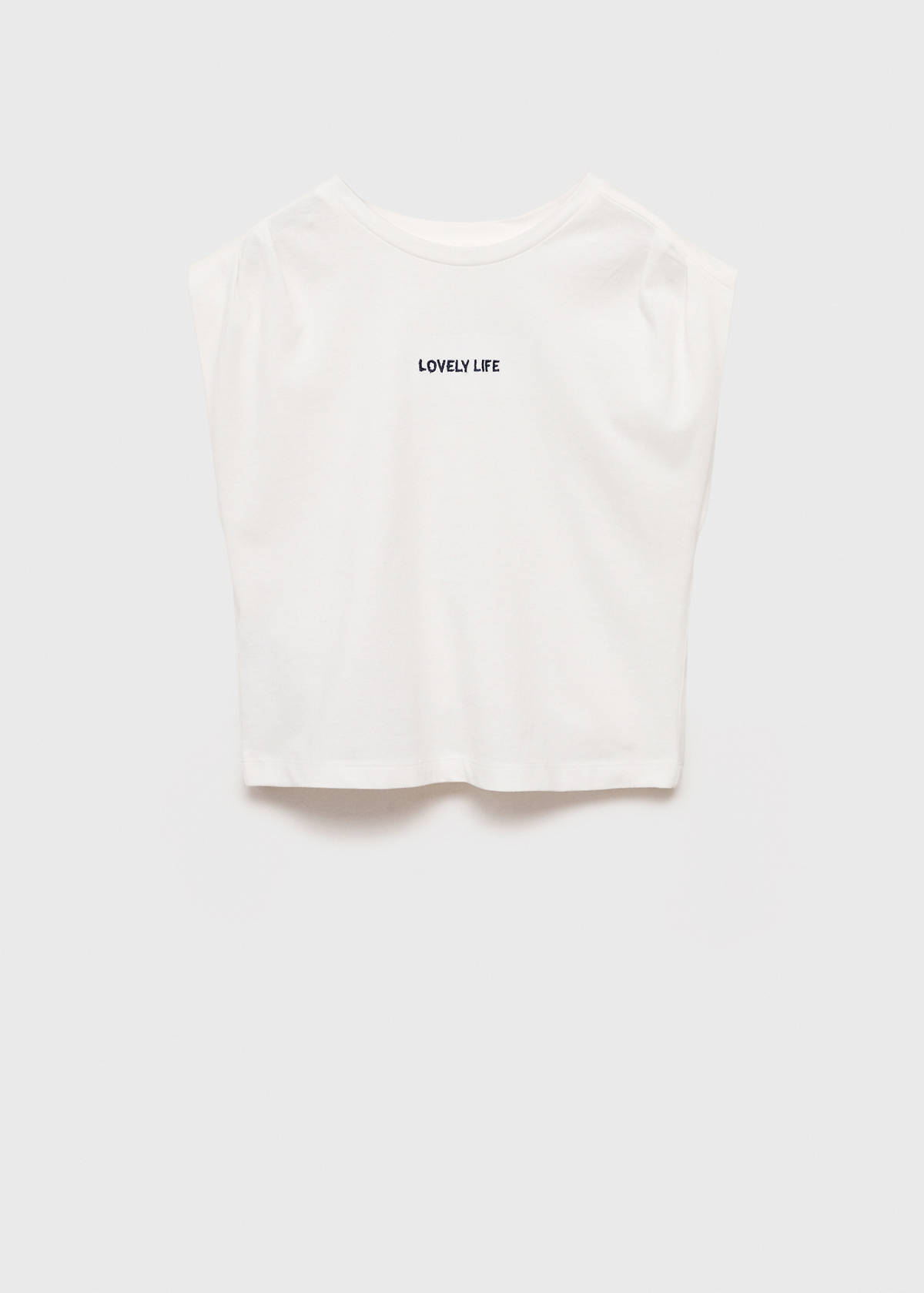T-shirt with message and pleated shoulders — Off White