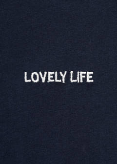 T-shirt with message and pleated shoulders — Dark Navy 6