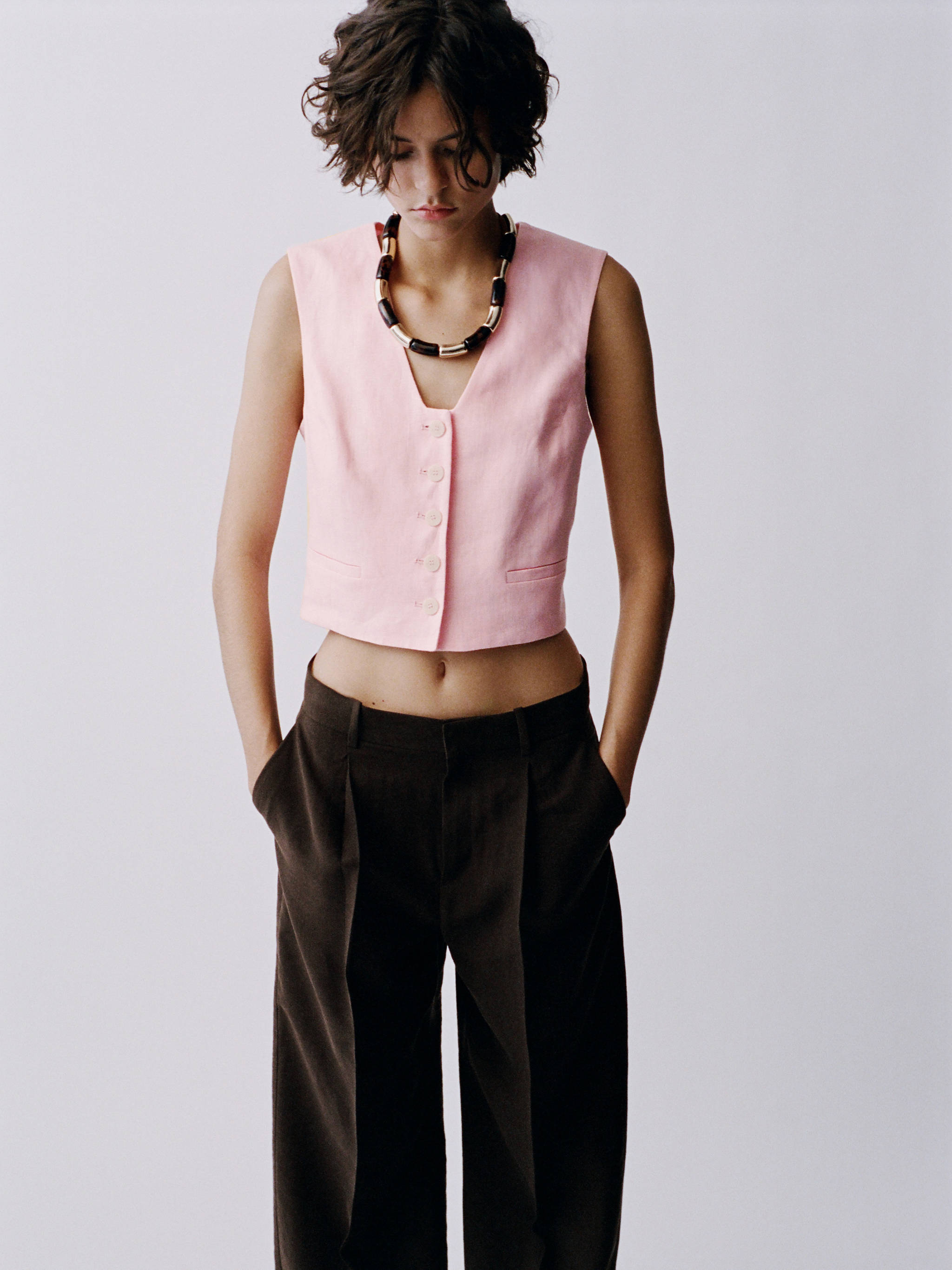 Colete de fato de linho - Verso do artigo