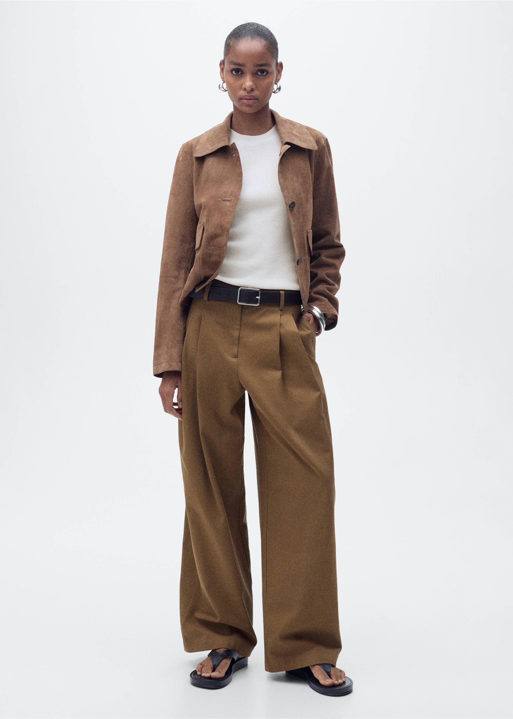 Ribbed knit top - General plane, Ecru. Ref: 87047163-00.