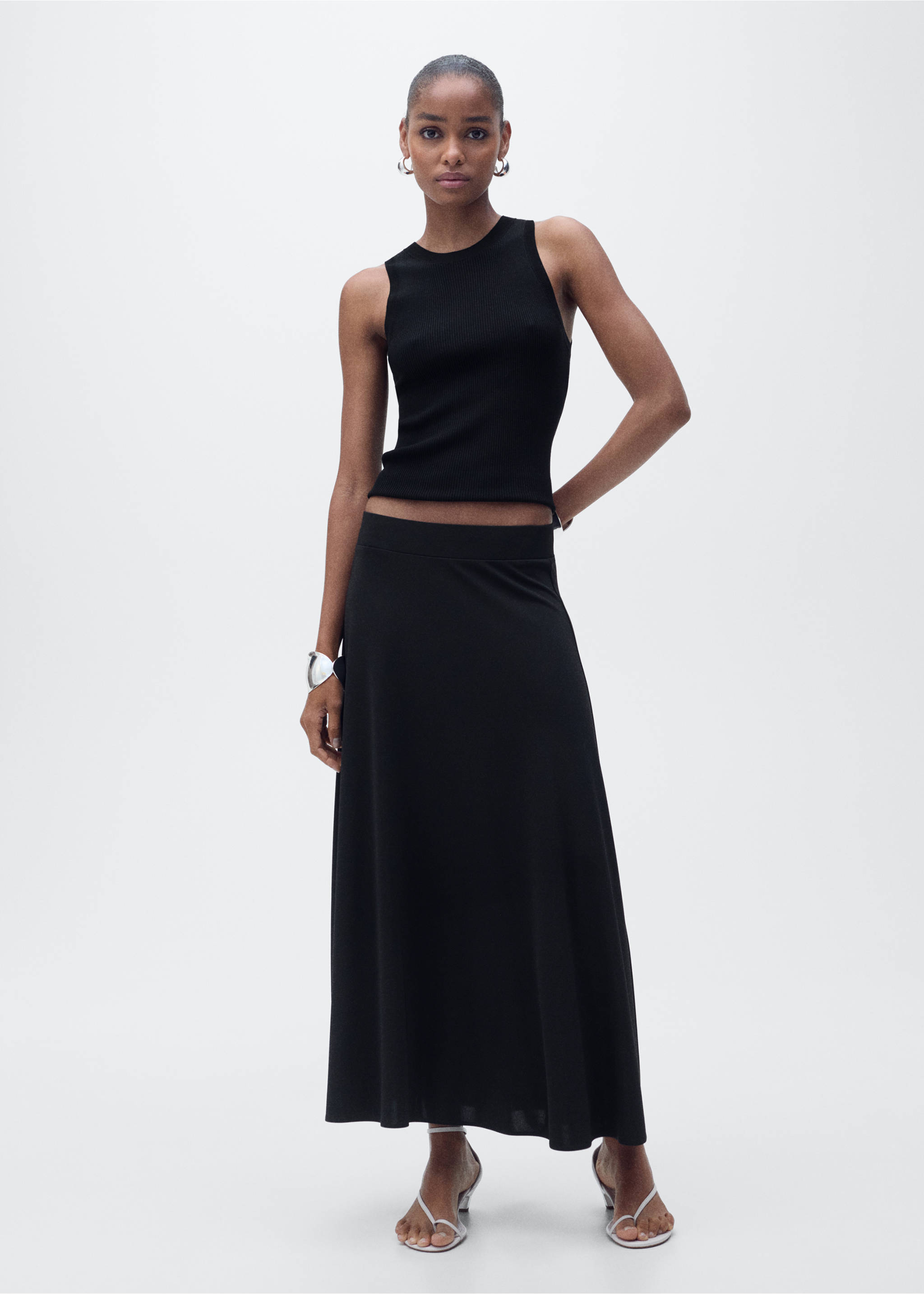 Ribbed knit top - General plane, Black. Ref: 87047163-00.
