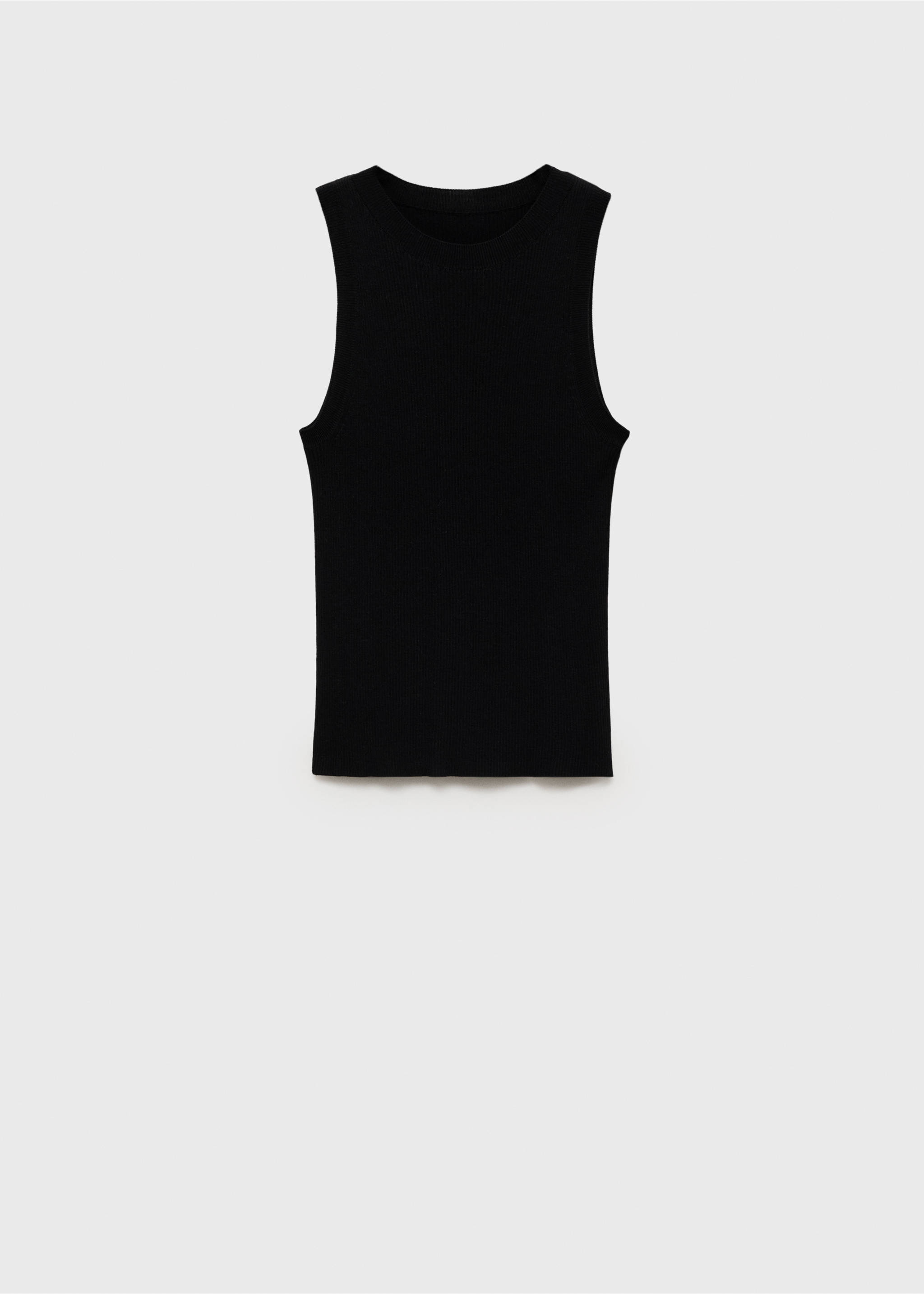 Ribbed knit top - Article without model, Black. Ref: 87047163-00.