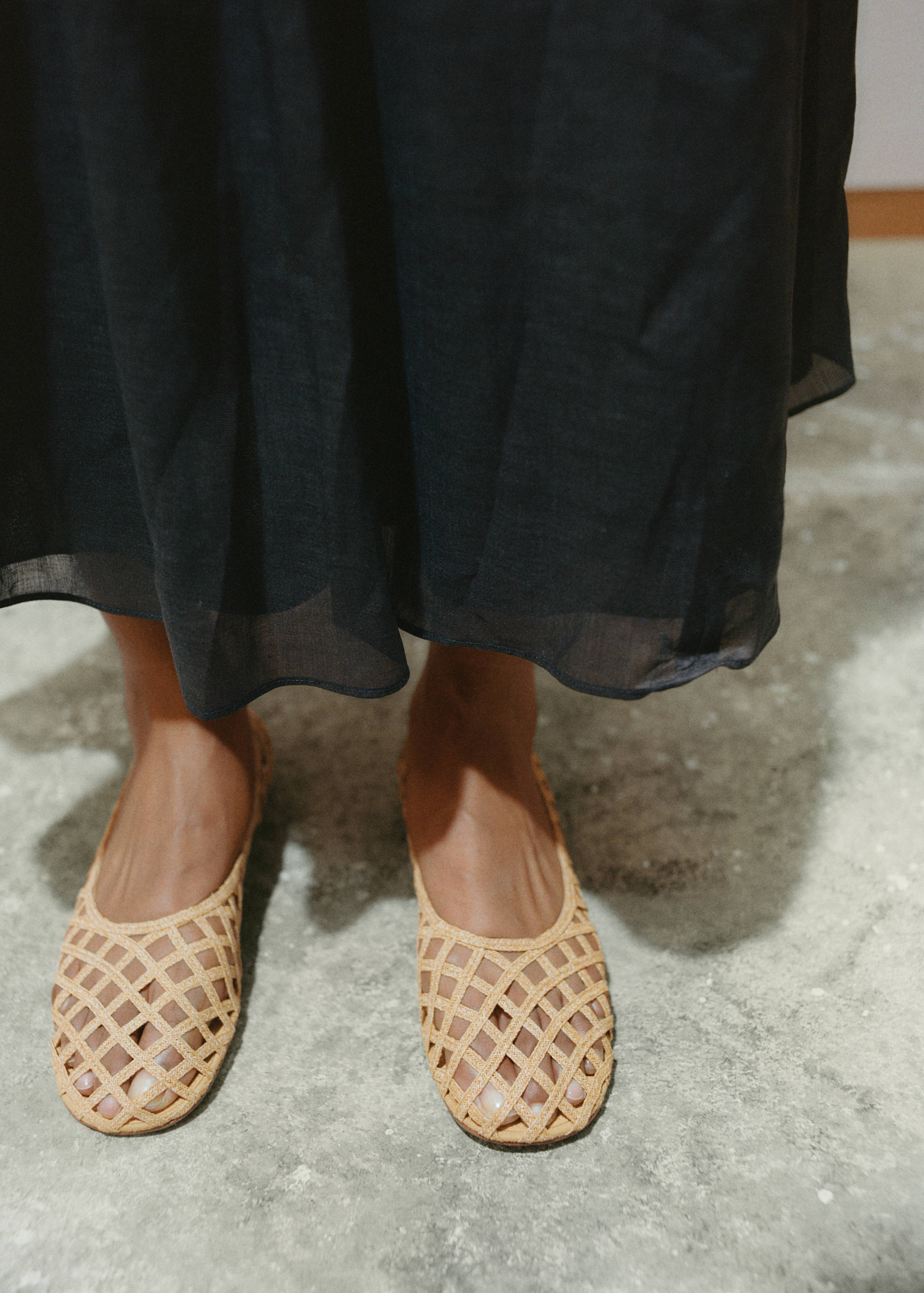 Natural fibre ballerina flats - General plane