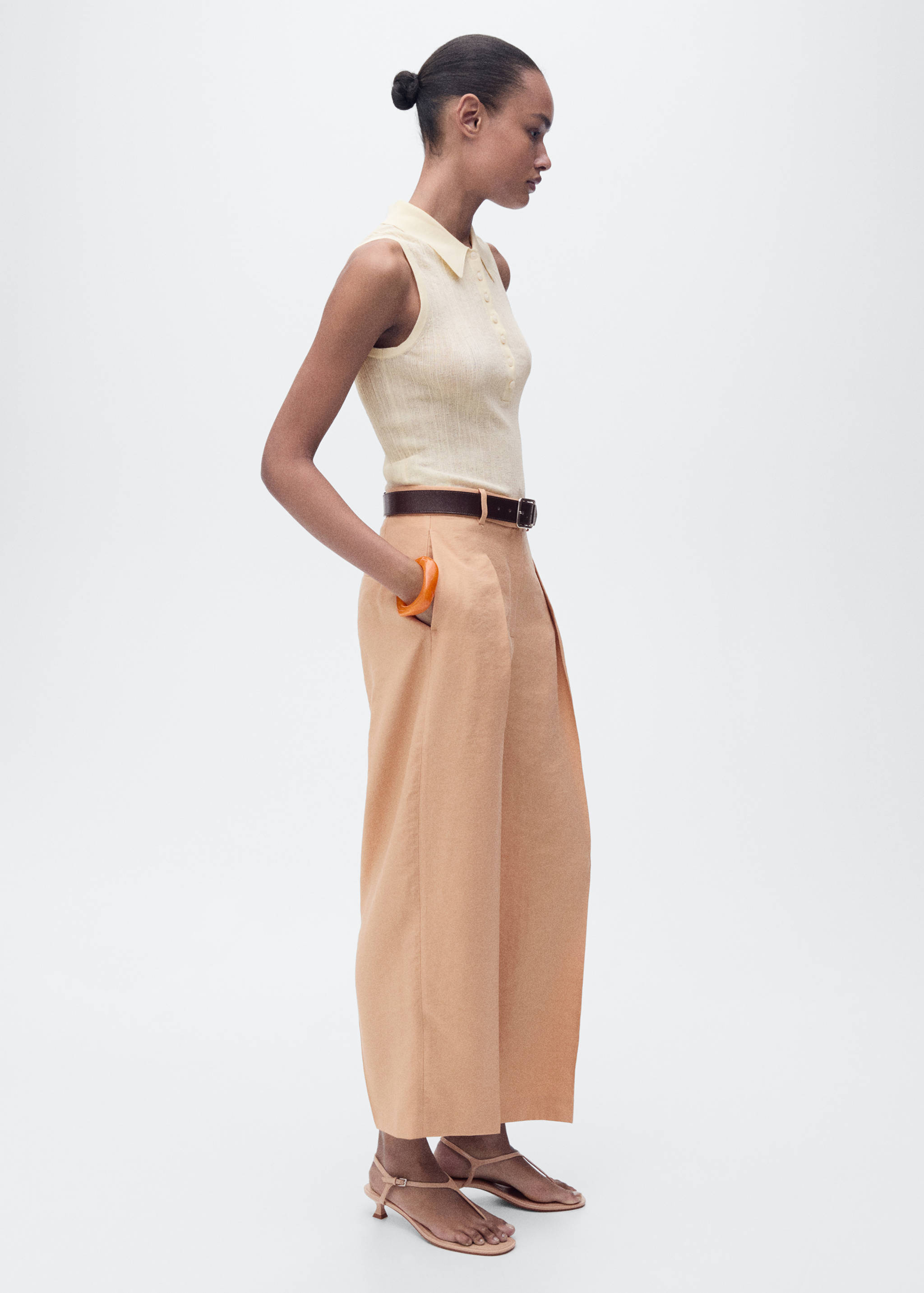 Polo-neck knitted top - General plane