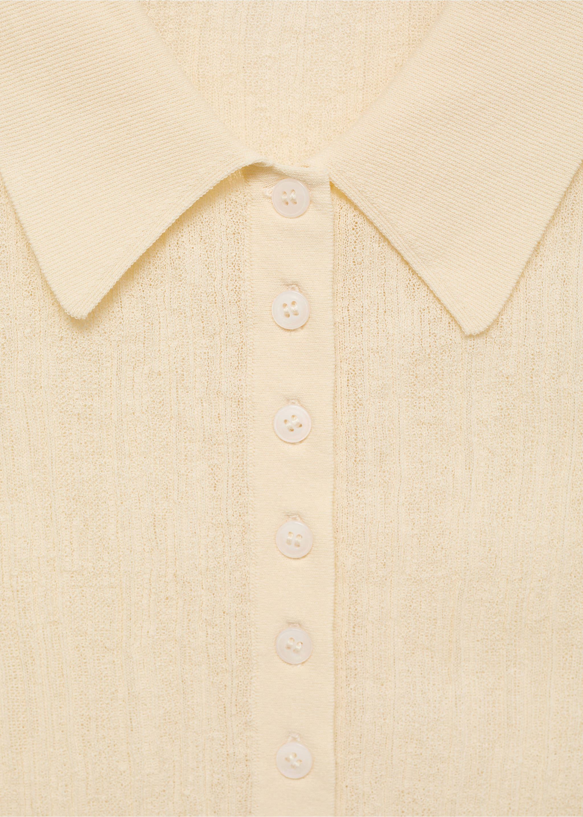 Polo-neck knitted top - Details of the article 8, Vanilla. Ref: 87047165-00.