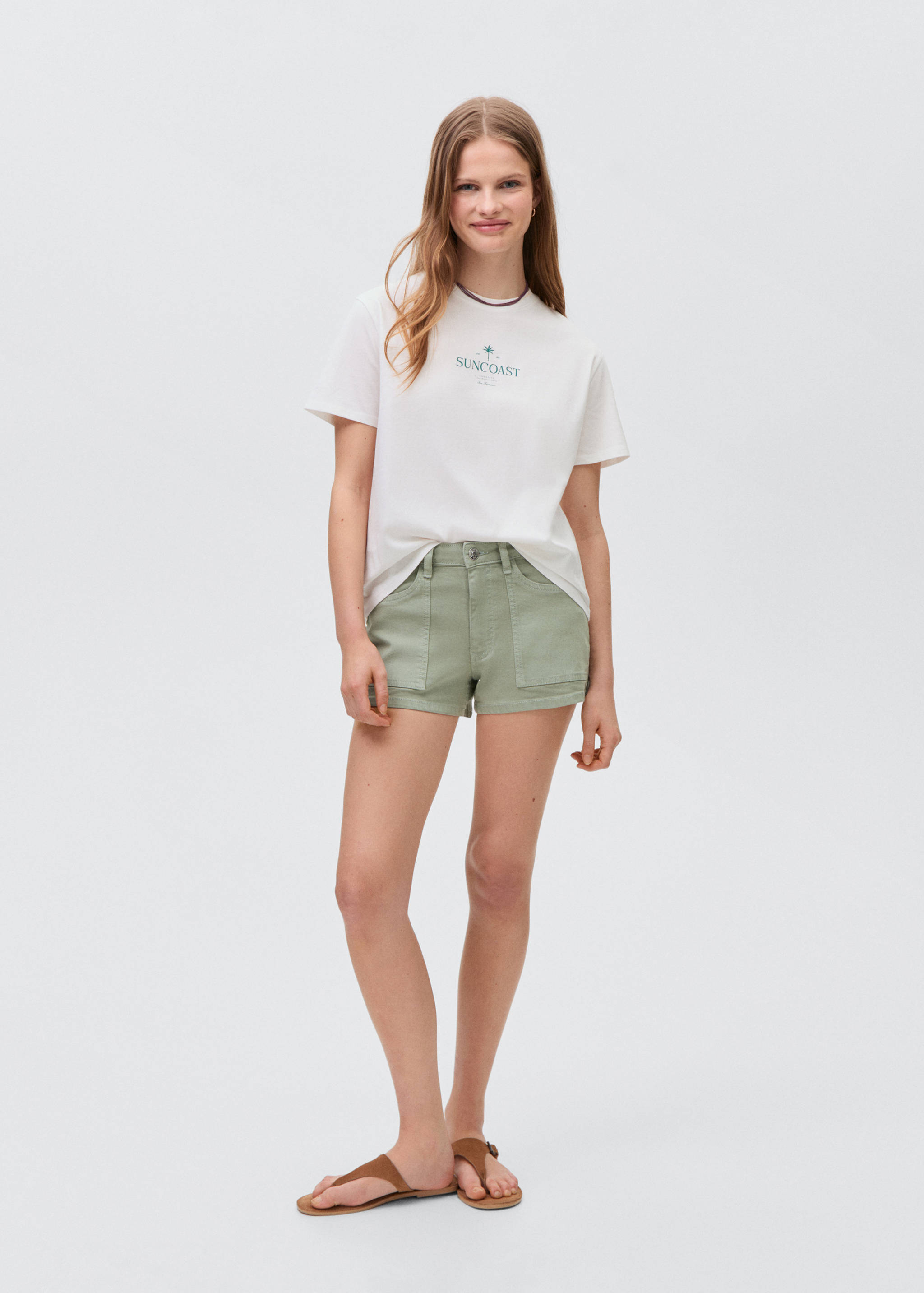 Cotton shorts with pockets - Загальний план