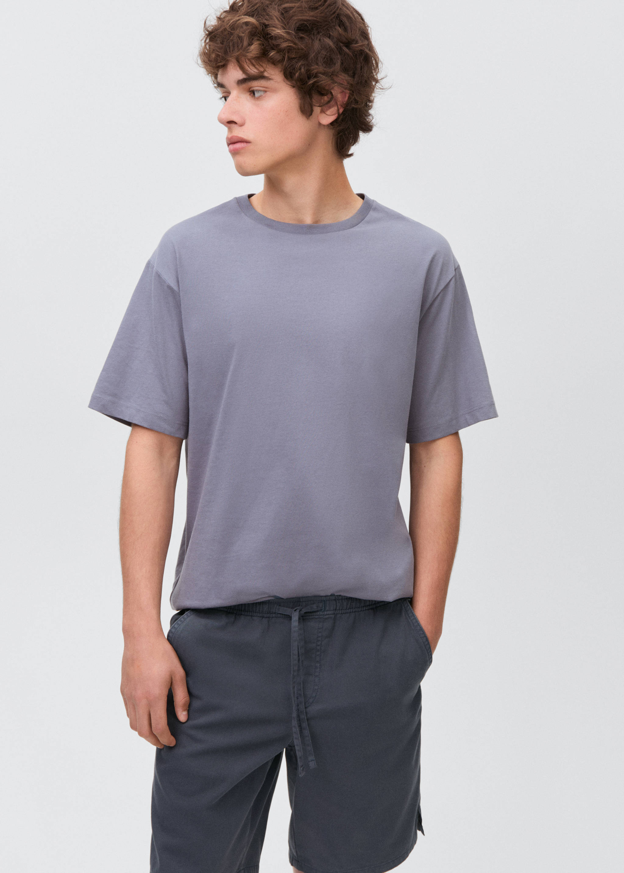 Cotton shorts with drawstring - Details of the article 1