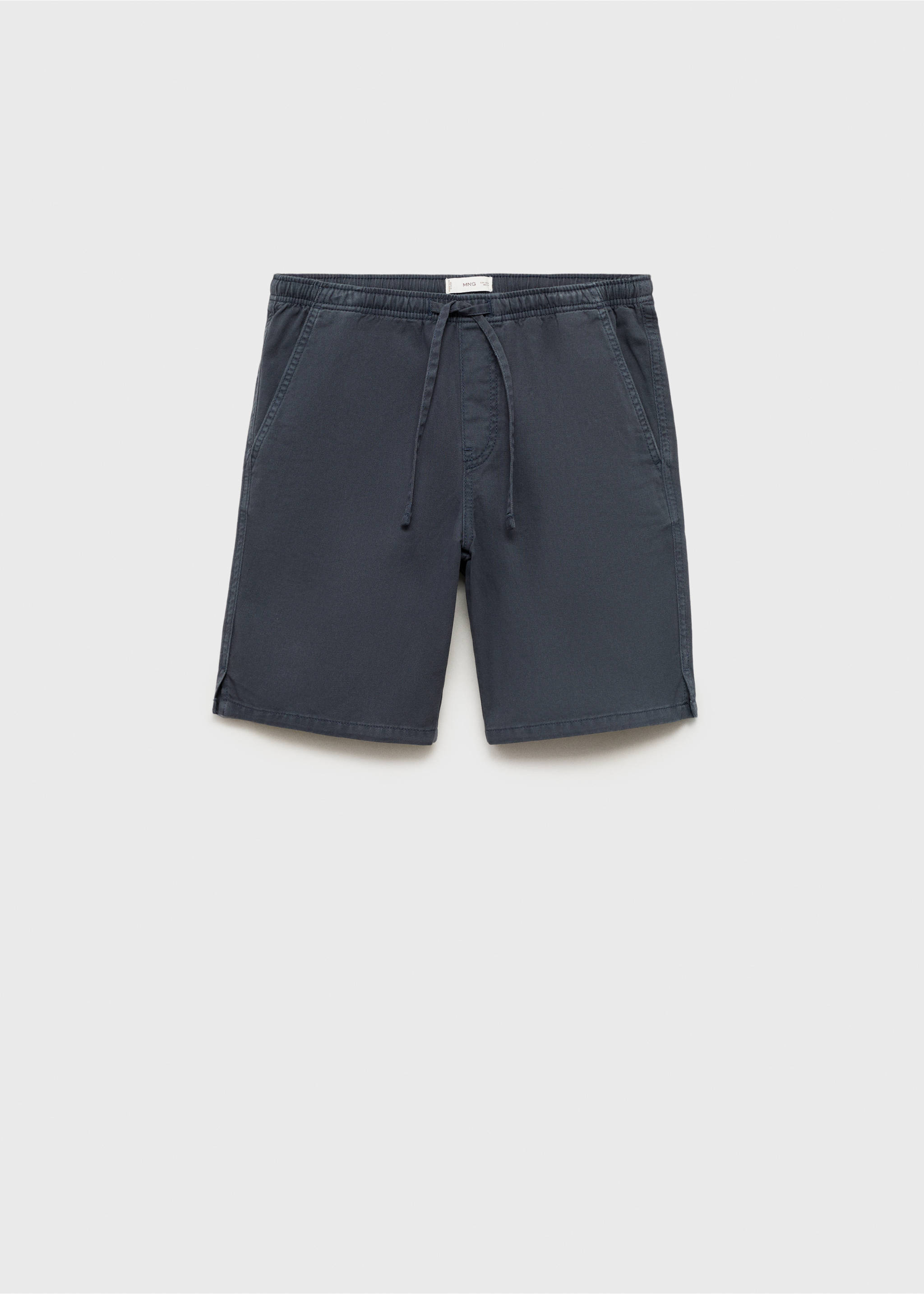 Cotton shorts with drawstring - Article without model, Dark Navy. Ref: 87047168-00.