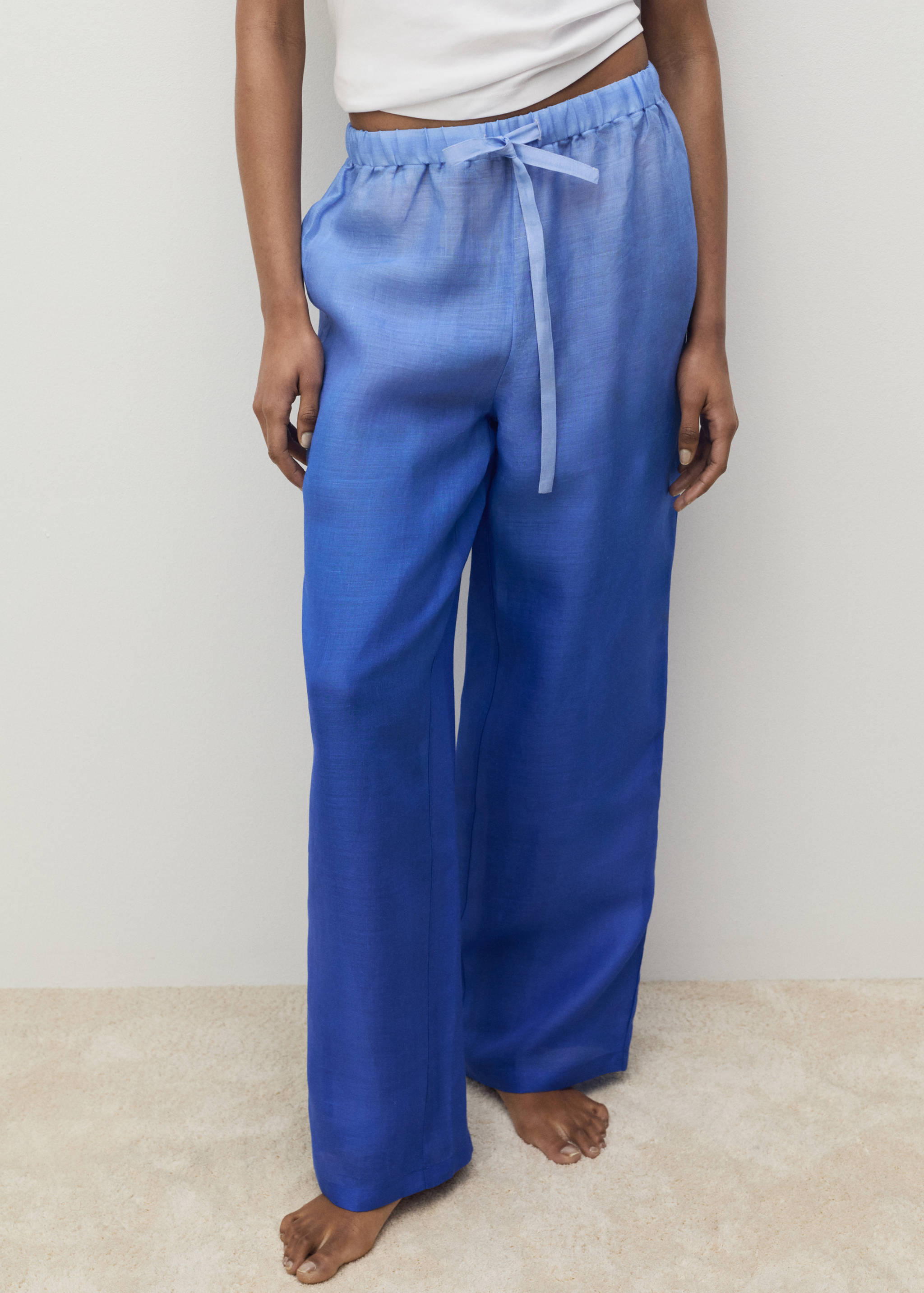 Ramie trousers with degraded effect - Medium plane
